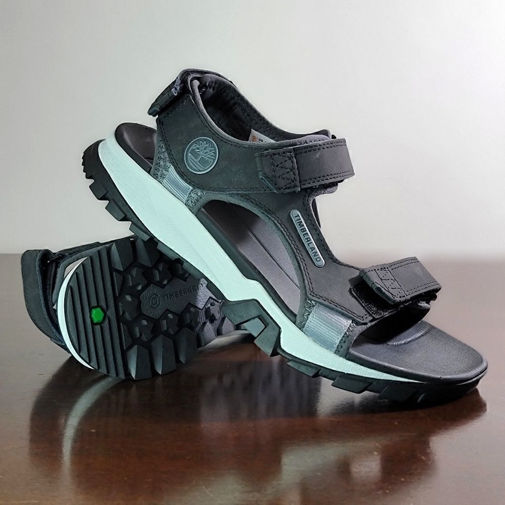 Timberland Garrison Trail Sandals Black Leather Comfort Men's Shoes Boots Gray